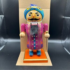 Holiday Nutcracker "Zamir" World Market, 2011, 7 in, Wood, Christmas Decor RARE